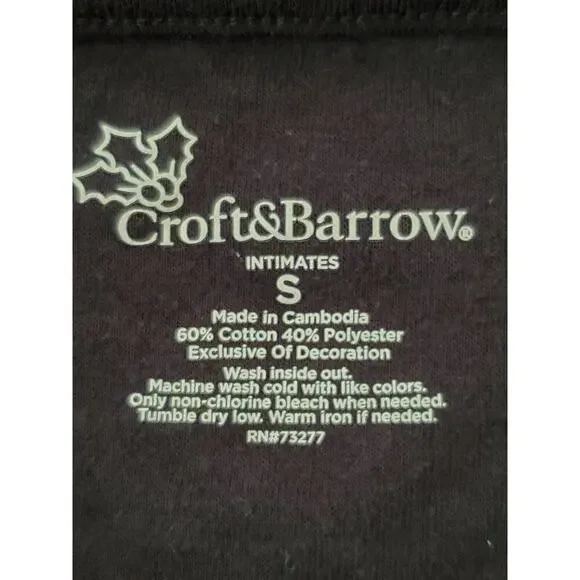 CROFT & BARROW Women's Black & White Striped Pajama Top Sz S - Picture 7 of 7